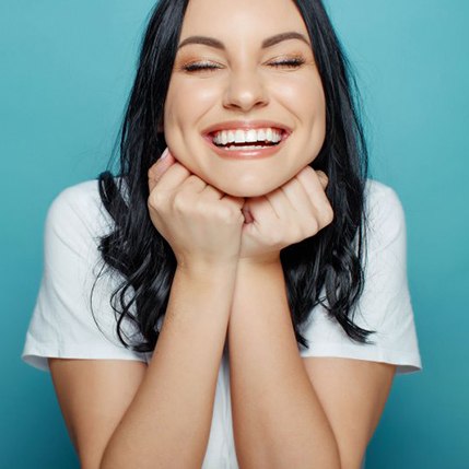 Lady smiles radiantly