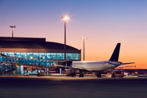 Airplane on an airport tarmac